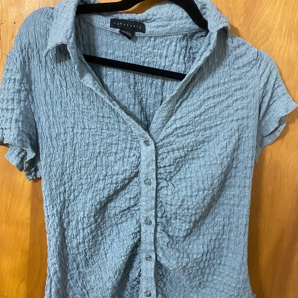 Marshalls Light Blue Textured Button-Down Shirt